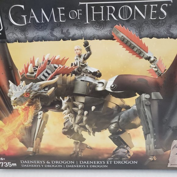 New Mega Construx GAME OF THRONES Daenerys & Drogon HBO Series 735 pcs Building - Picture 4 of 15